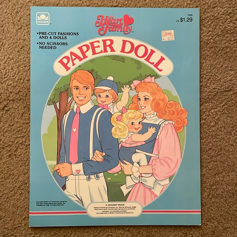 1985 Golden Book “The Heart Family” Paper Dolls